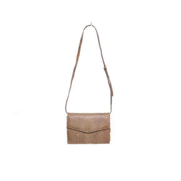 Vintage Gucci Lizard Embossed Leather Shoulder Bag - Picture 1 of 11
